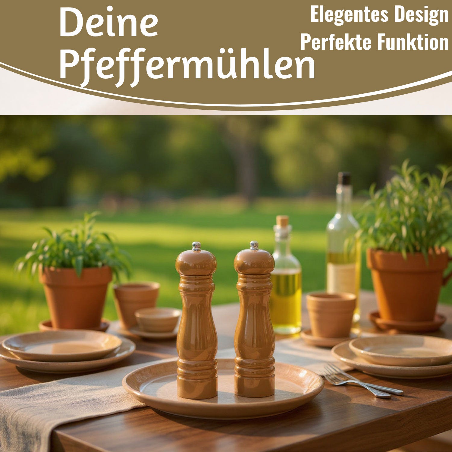 Ib Laursen Salz Pfeffer Mühlen Set Braun 21cm Keramik
