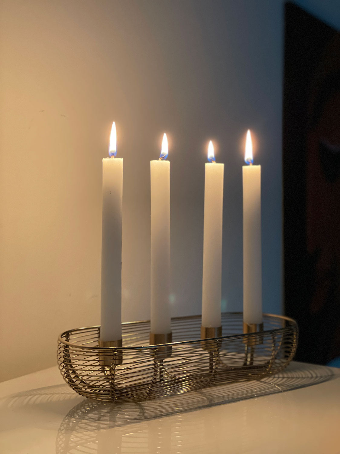 LS-LebenStil Küche & Haushalt Kerzenständer 28cm gold 4-fach