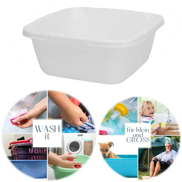 LS-LebenStil Küche & Haushalt Waschschüssel Kunststoff 9L weiß 33cm