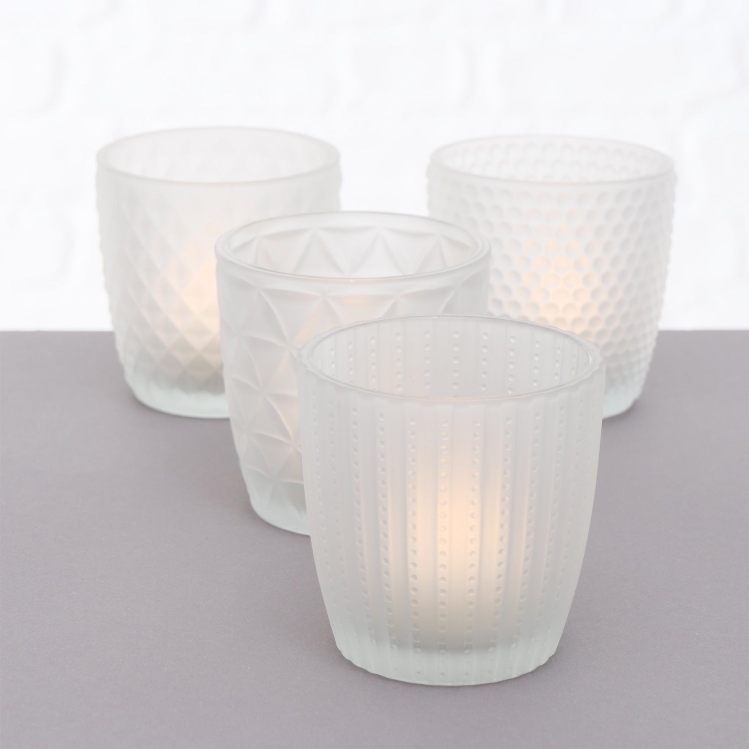 LS-LebenStil Küche & Haushalt Teelichthalter Weiß Matt 7cm 4er