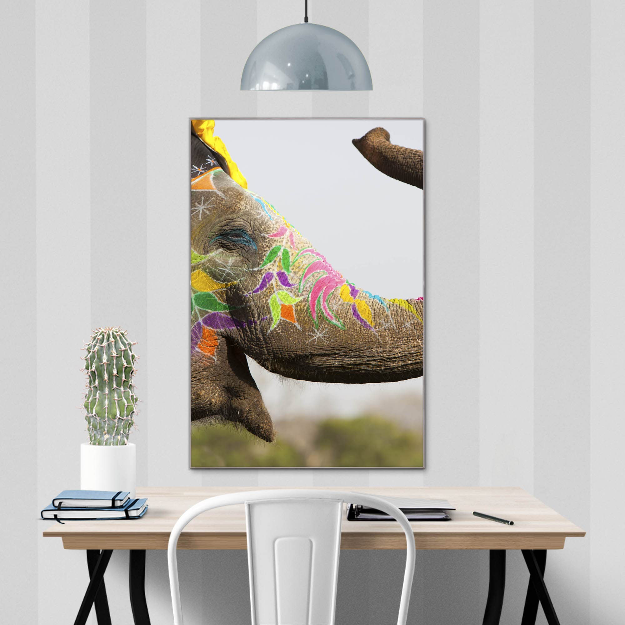 Banjado Magnettafel Glas 40x60cm Pinnwand Indischer Elephant Tier