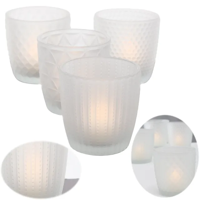 LS-LebenStil Küche & Haushalt Teelichthalter Weiß Matt 7cm 4er