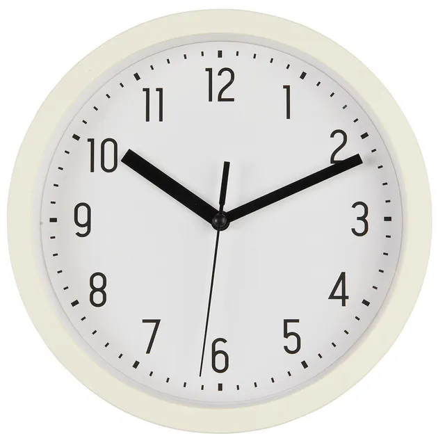 LS-LebenStil Uhren Wanduhr Cream Weiß 20cm Retro Analog Küchenuhr