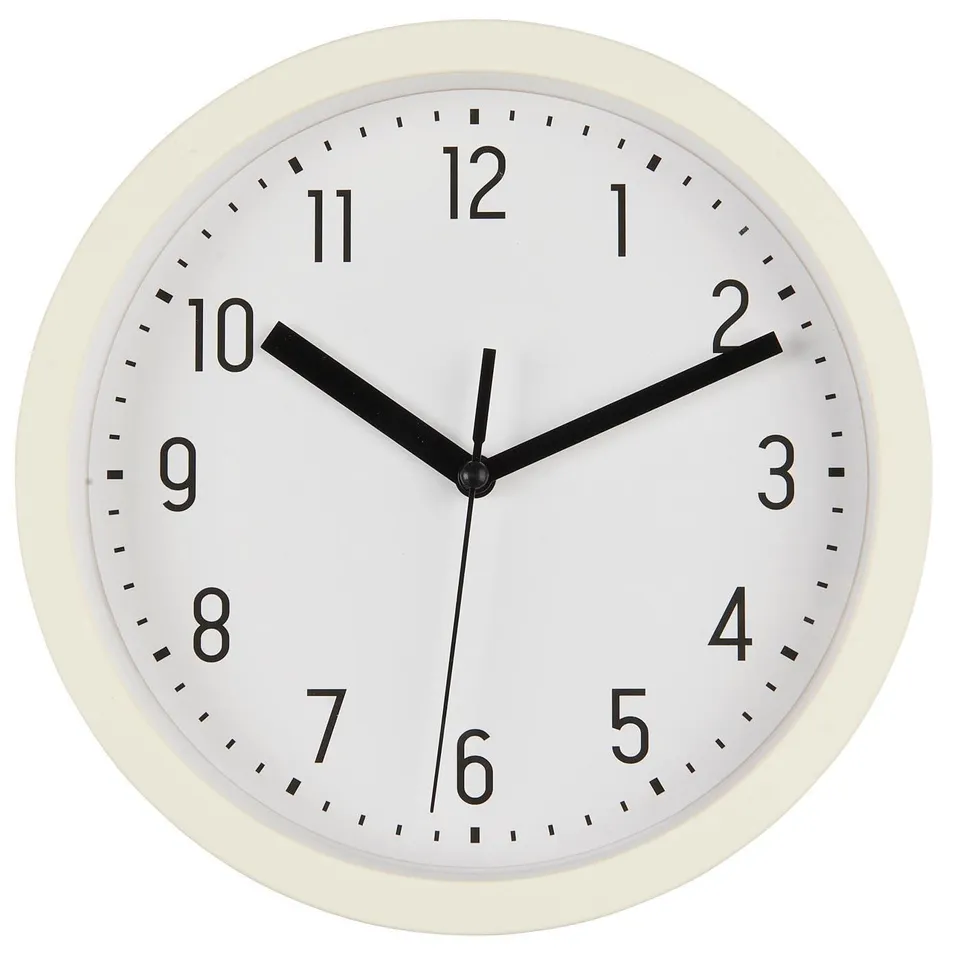 LS-LebenStil Uhren Wanduhr Cream Weiß 20cm Retro Analog Küchenuhr