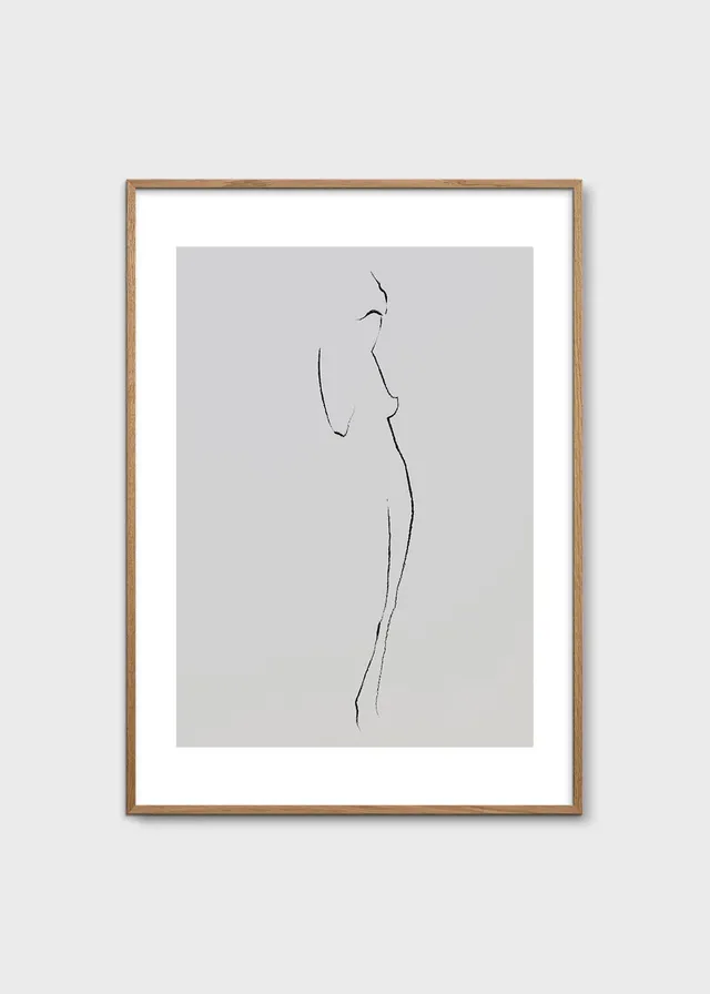 The Poster Club Lilli Poster 30x40 cm grau Zeichnung
