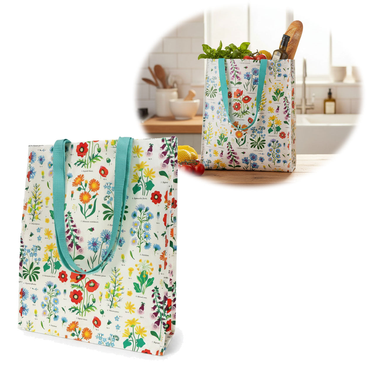 LS-LebenStil Retro Shopper Wild Flowers faltbar 40x34cm