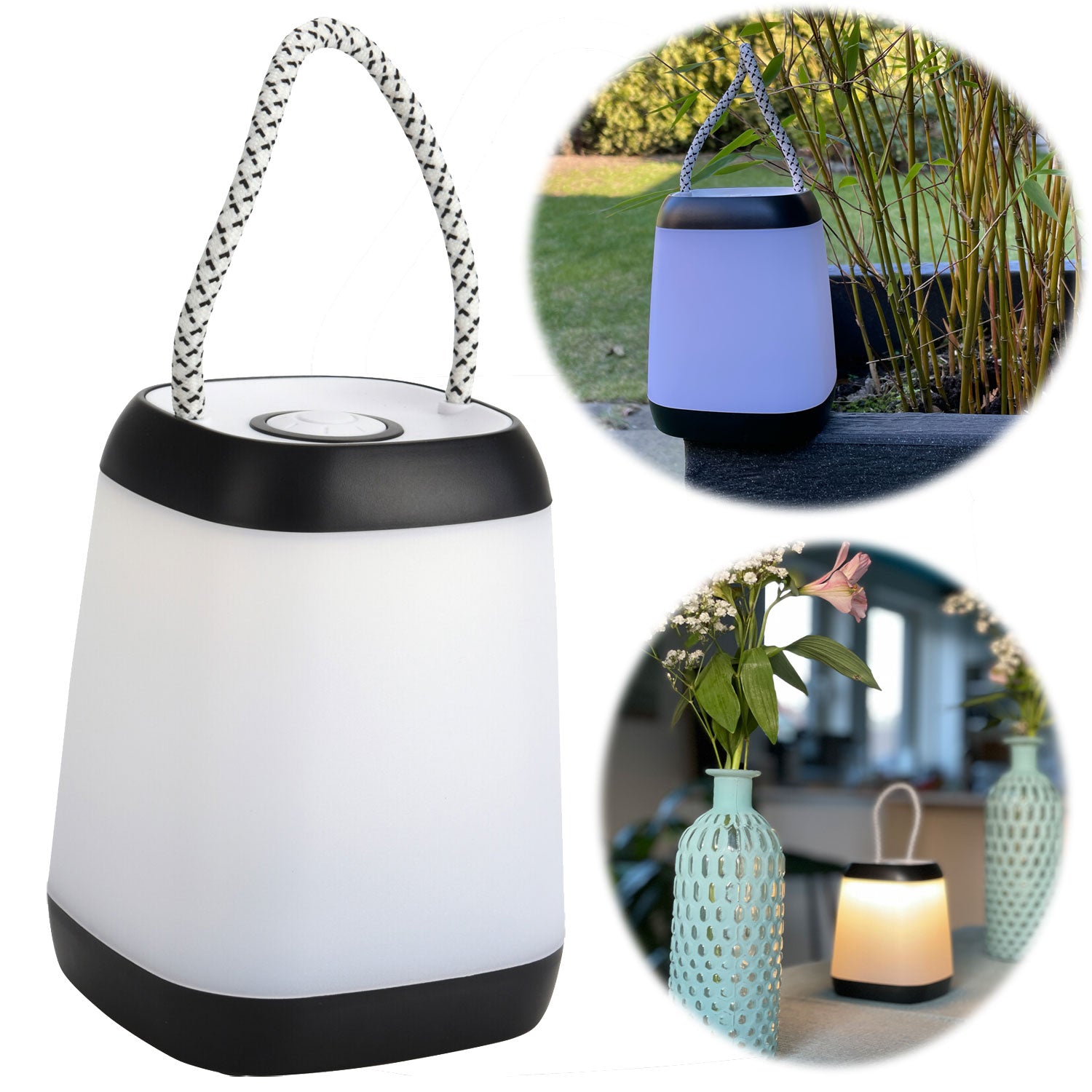LS-LebenStil Garten & Camping LED Camping-Leuchte 12x9cm Schwarz