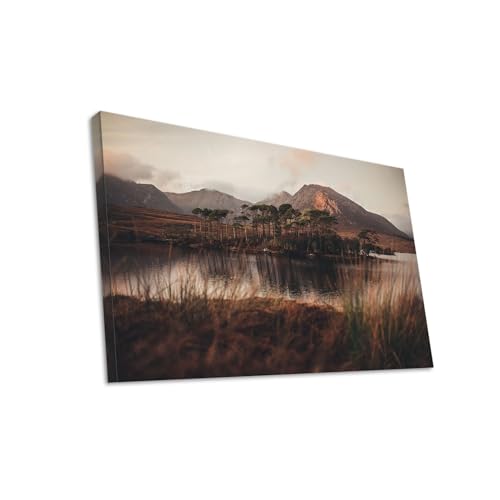 Hustling Sharks Wandbilder See vor ruhigem Gebirge Leinwand 30x40