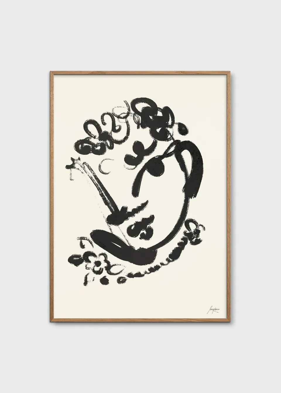 The Poster Club Art Prints Mujer Flor Poster 30x40 cm beige