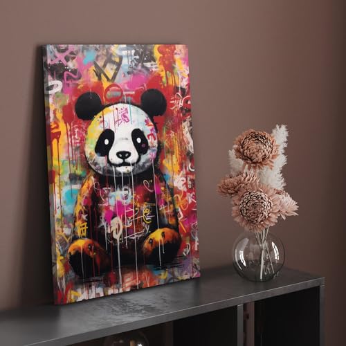 Hustling Sharks Wandbilder Panda Problem Leinwand 60x90 cm Tierbild