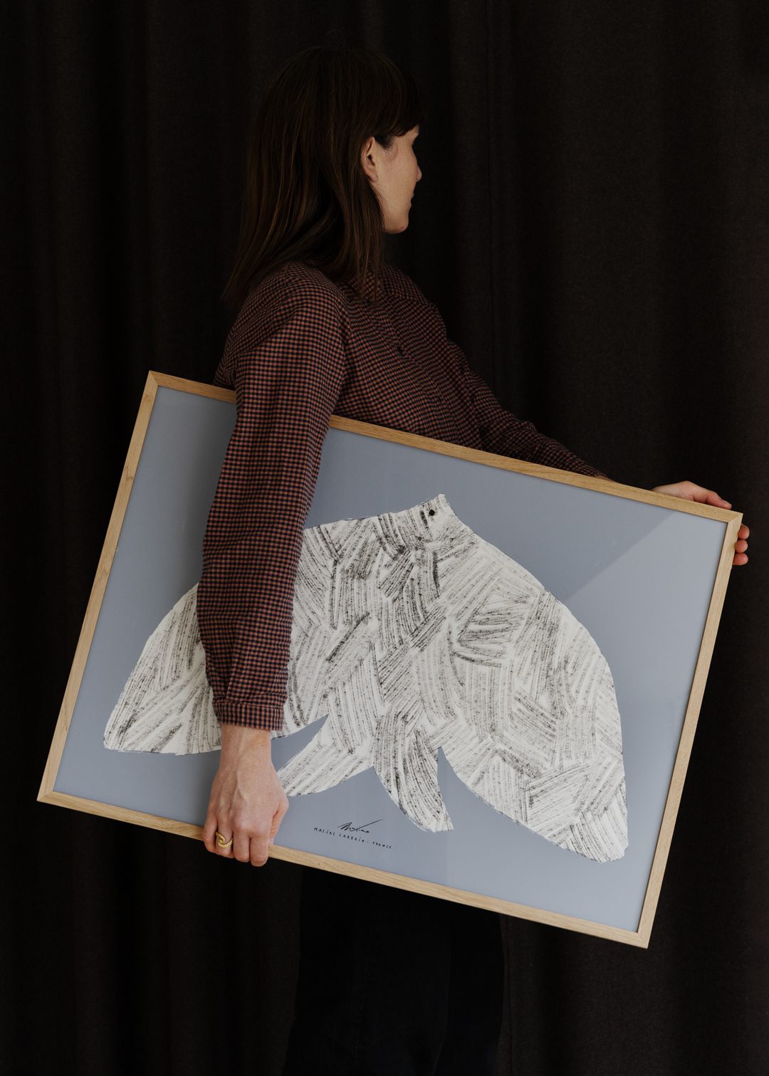 The Poster Club Oiseau Poster 30x40 cm Vogel Blau-Grau