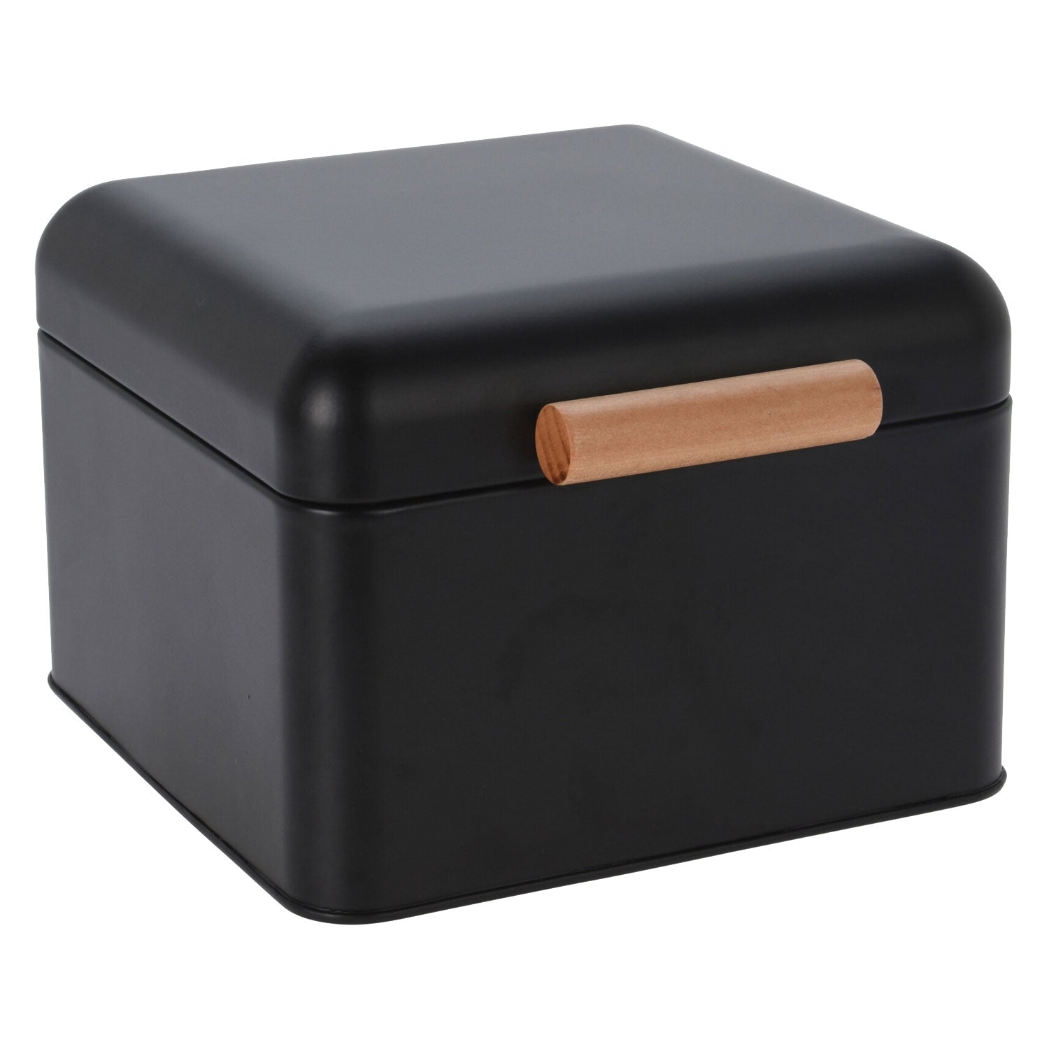 LS-LebenStil Küche & Haushalt Vintage Brotkasten Schwarz 20cm Metall