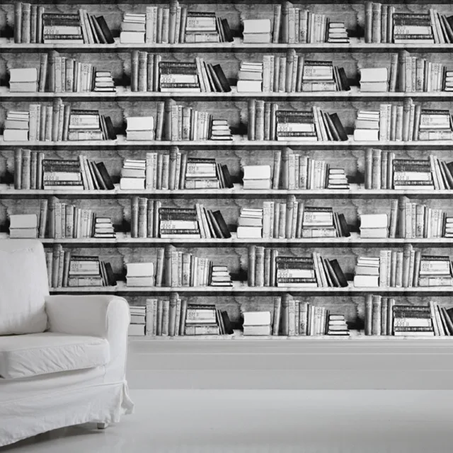 Mineheart Photocopy Bookshelf Tapete Bücherregal SW