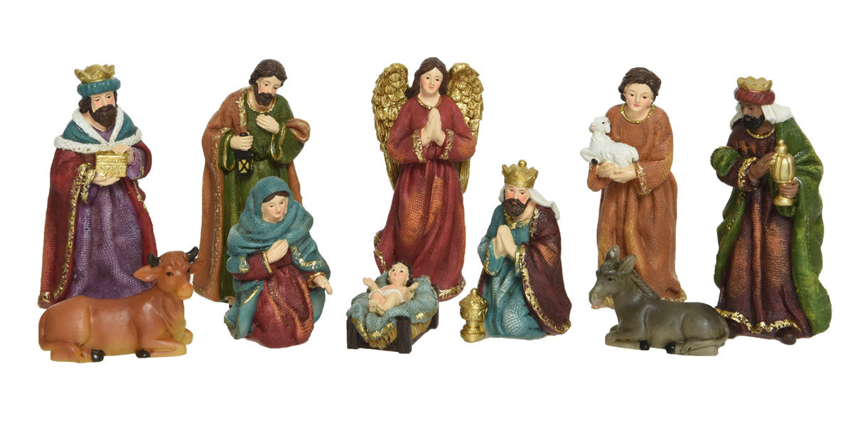 LS-LebenStil Krippenfiguren Set 10tlg 13cm Handbemalt