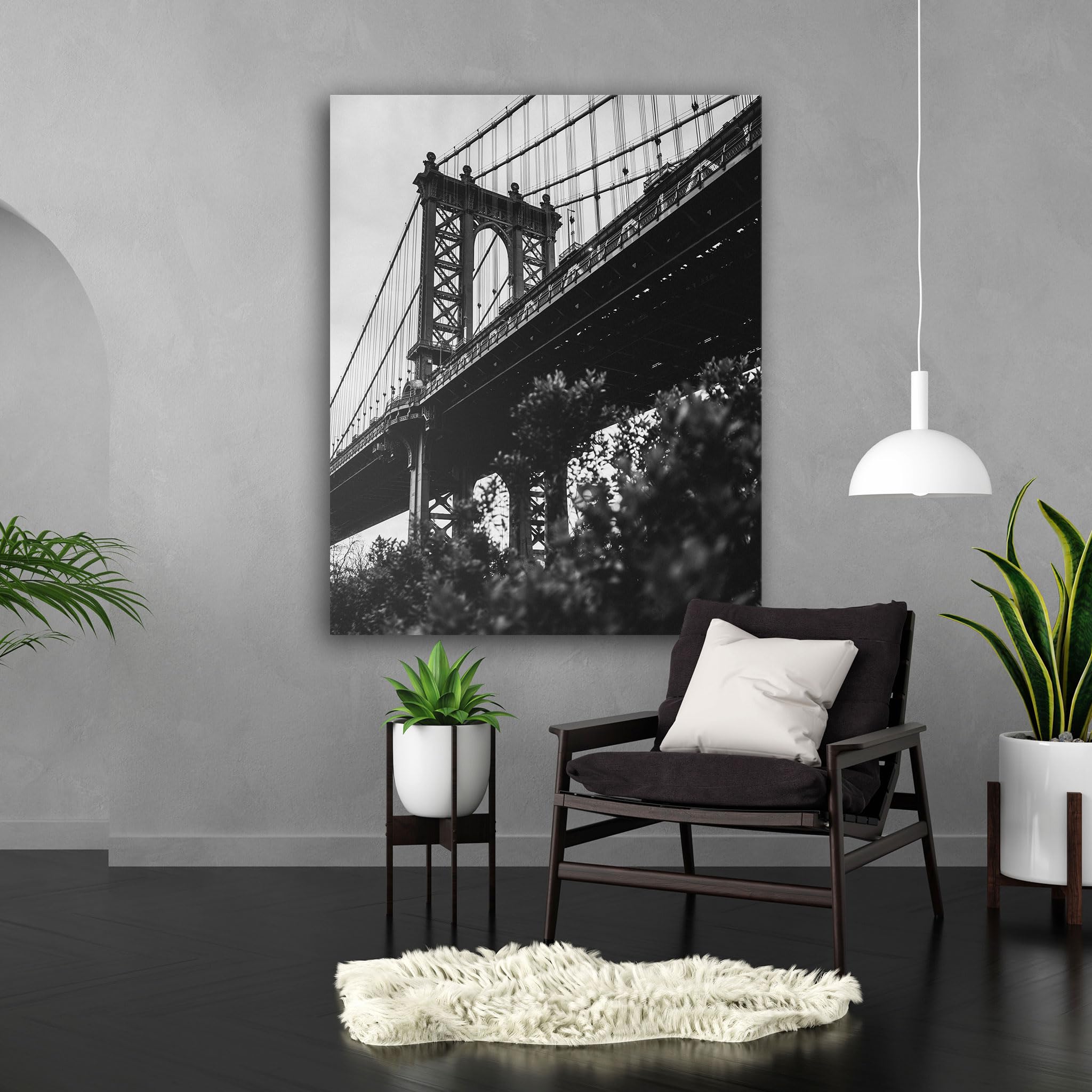Hustling Sharks Wandbilder Brücke im urbanen Schatten Leinwand 105x70 cm