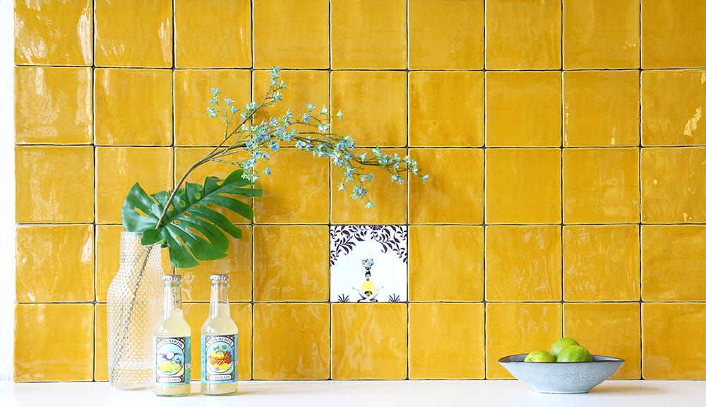 StoryTiles Plain Tiles Ochre Yellow Fliese 13x13 cm Muster