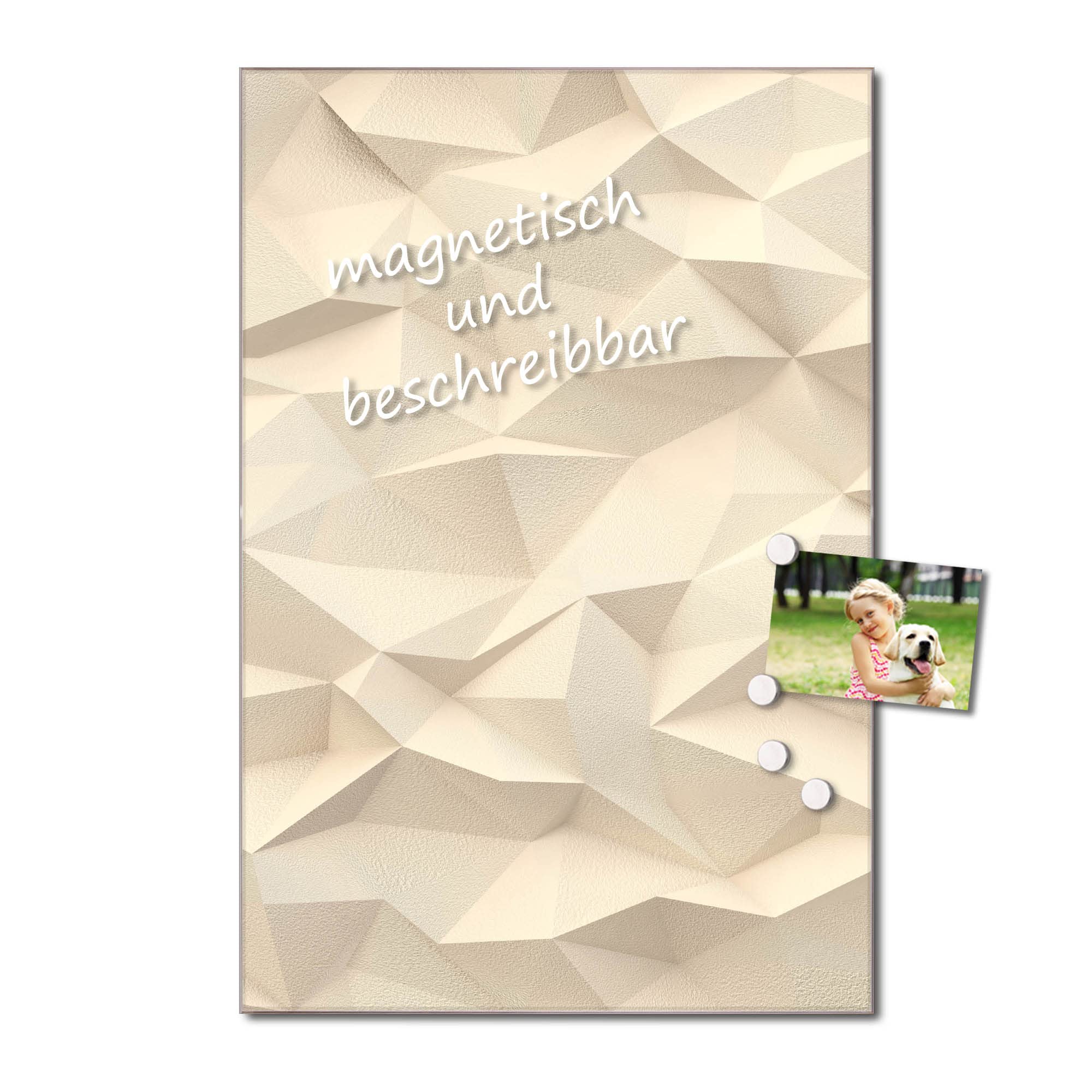 Banjado Magnettafel Steinwand 2 Magnetwand 40x60 cm Betonoptik