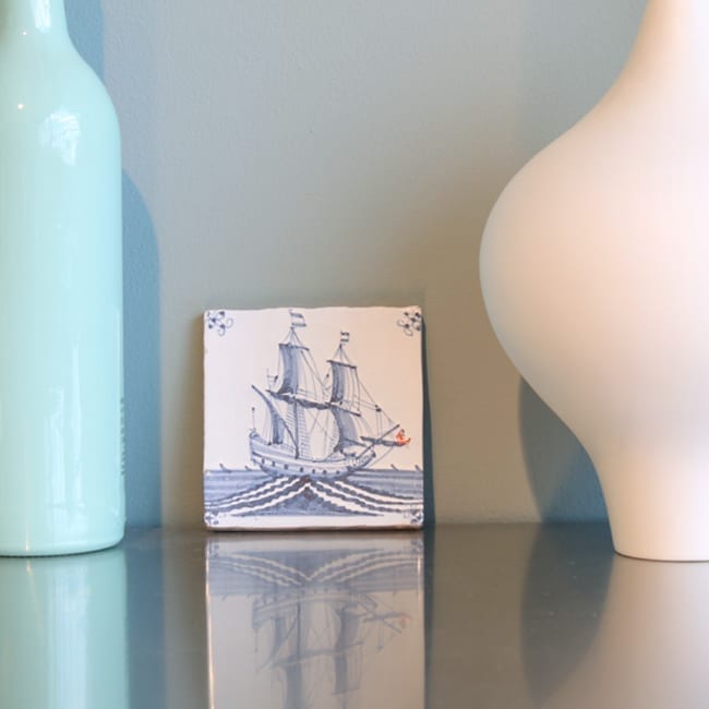 Storytiles Delft blue Rustig lezen Wandfliese S 10x10 cm Schiff