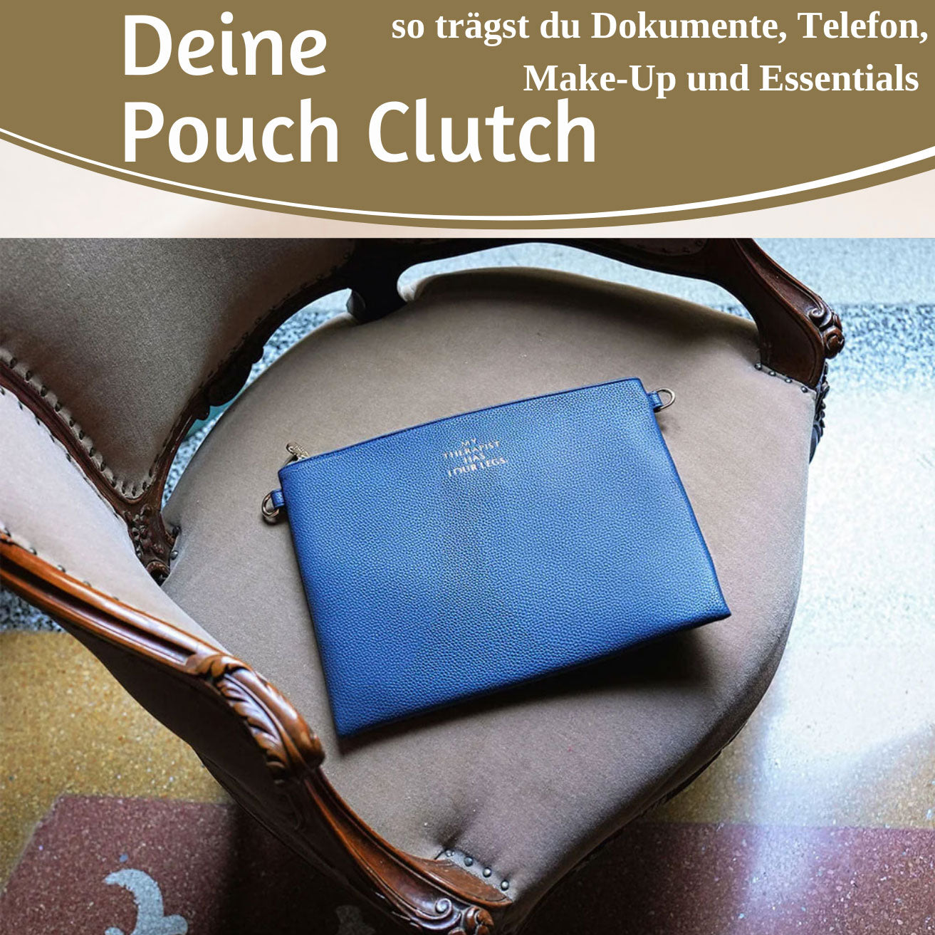 LS-LebenStil Shopper & Taschen Stella Navy Blau XL Clutch 30cm