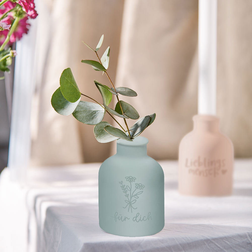 LS-LebenStil Für Dich Tischvase Blumenvase Mint Keramik 10cm