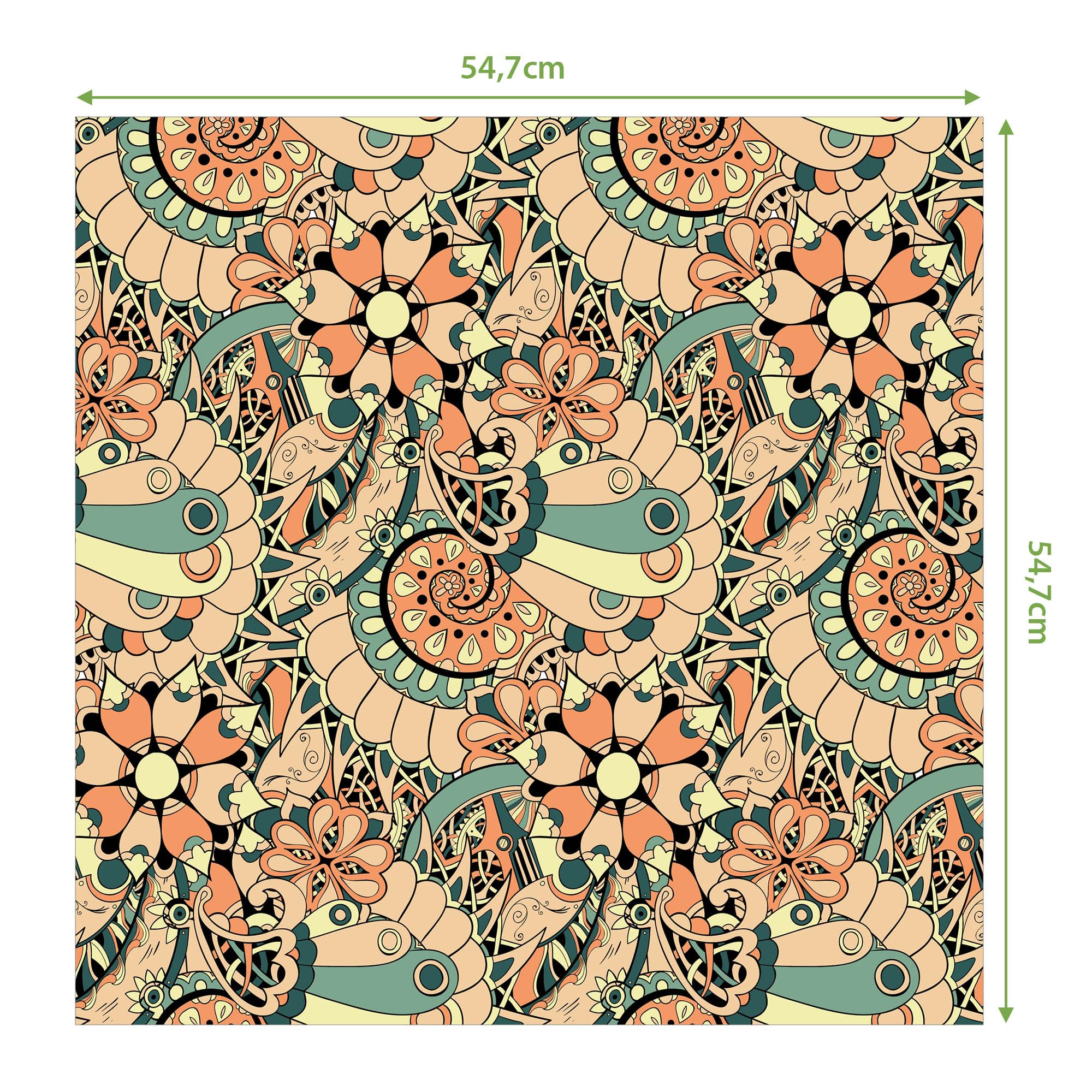 Banjado Möbelfolie Vintage Flower 3 Tischfolie 55x55