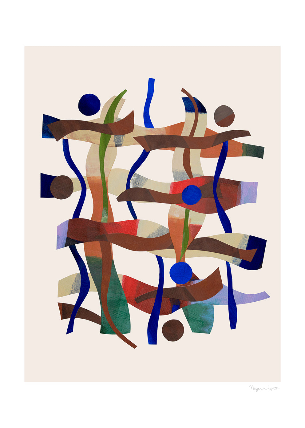 The Poster Club Sway Kunstdruck A4 braun geometrisch