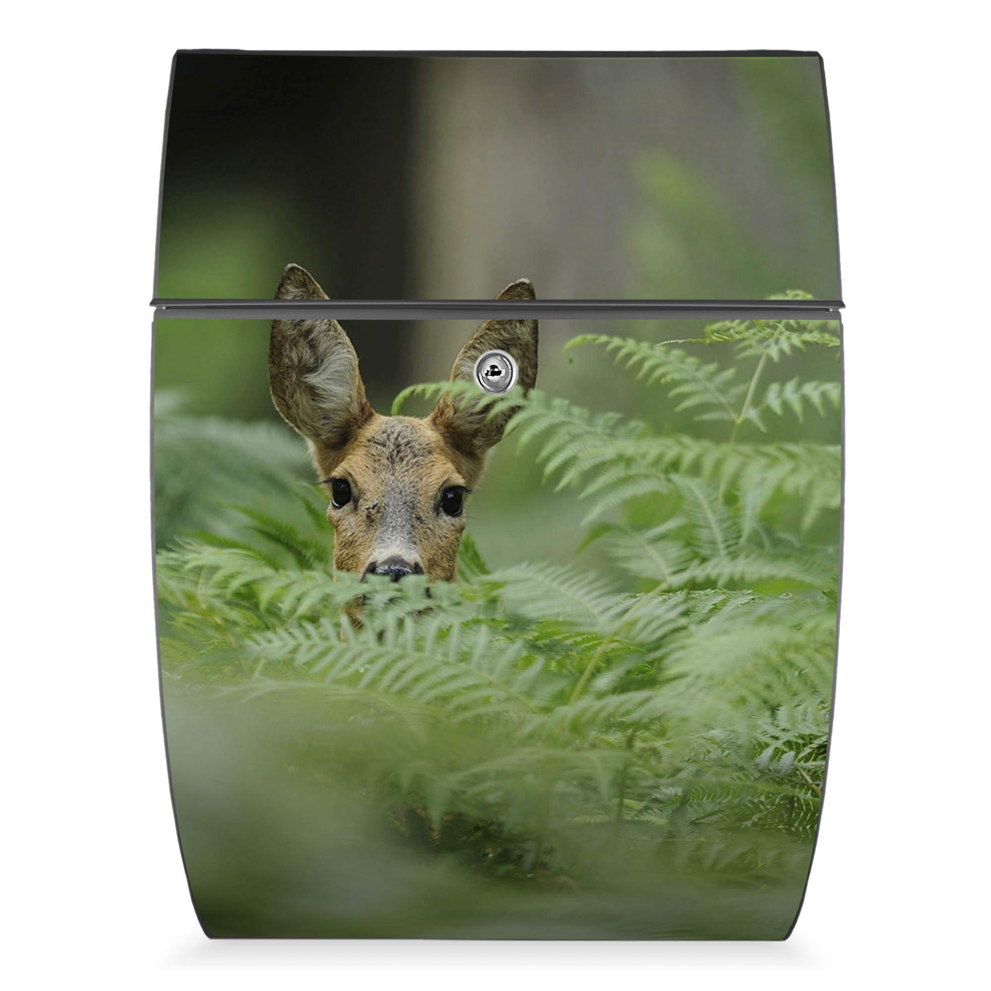 Banjado Briefkasten Riviera 46x33,5cm Anthrazit Motiv Reh