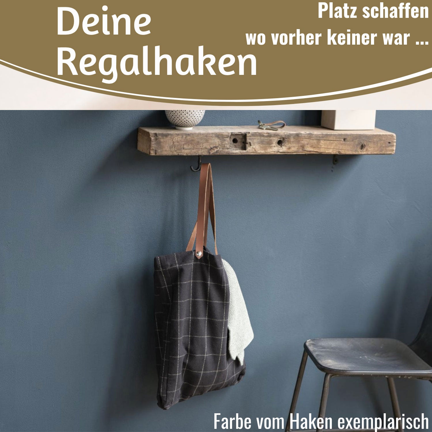 IB Laursen Doppel Regalhaken Messing Vintage Gusseisen