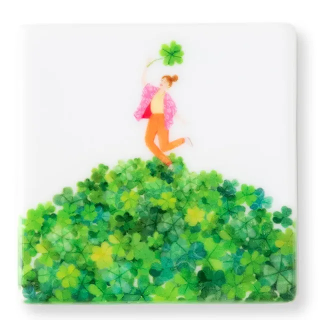Storytiles Mini's Finde dein Glück Wandfliese Kleeblatt