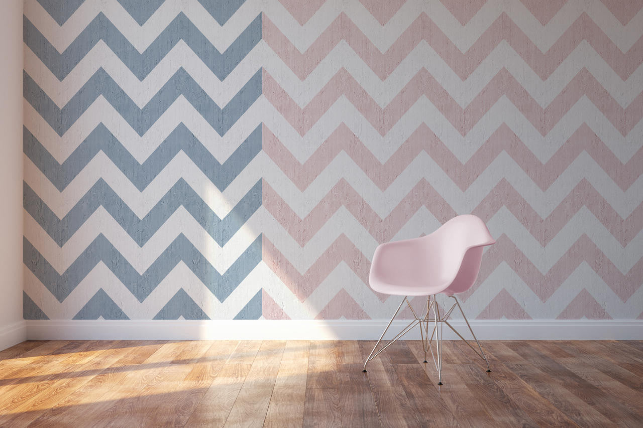 Mineheart Navy Geometric Stripes Tapete A3 Muster blau geometrisch