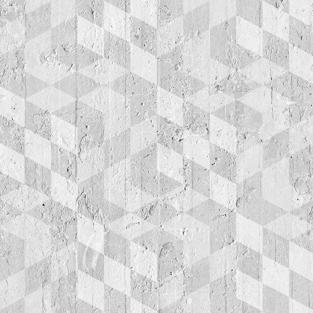 Mineheart Wallpaper Geometric Cubes Tapete A3 Muster grau