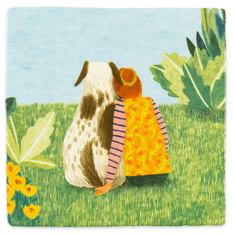Storytiles Delft blue Companions Wandfliese S 10x10 cm Hund