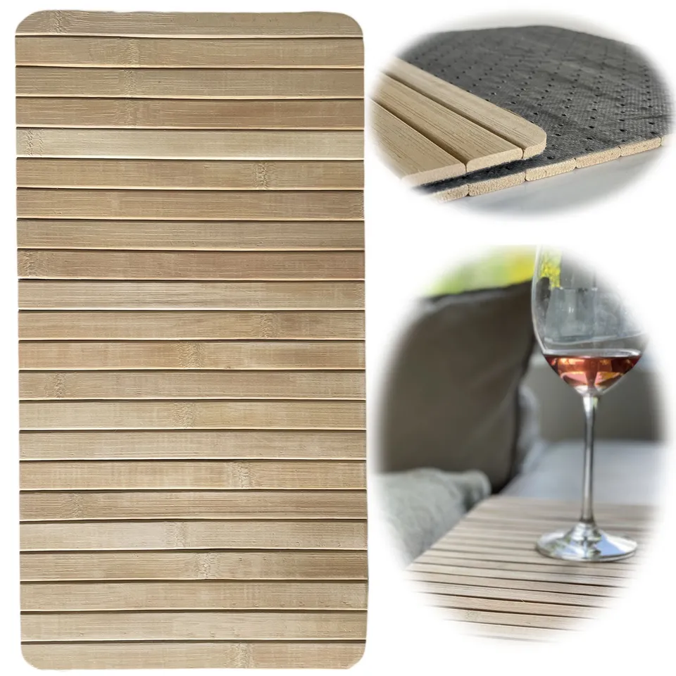 LS-LebenStil Sofa Tablett Bambus 44x24cm Armlehne Natur