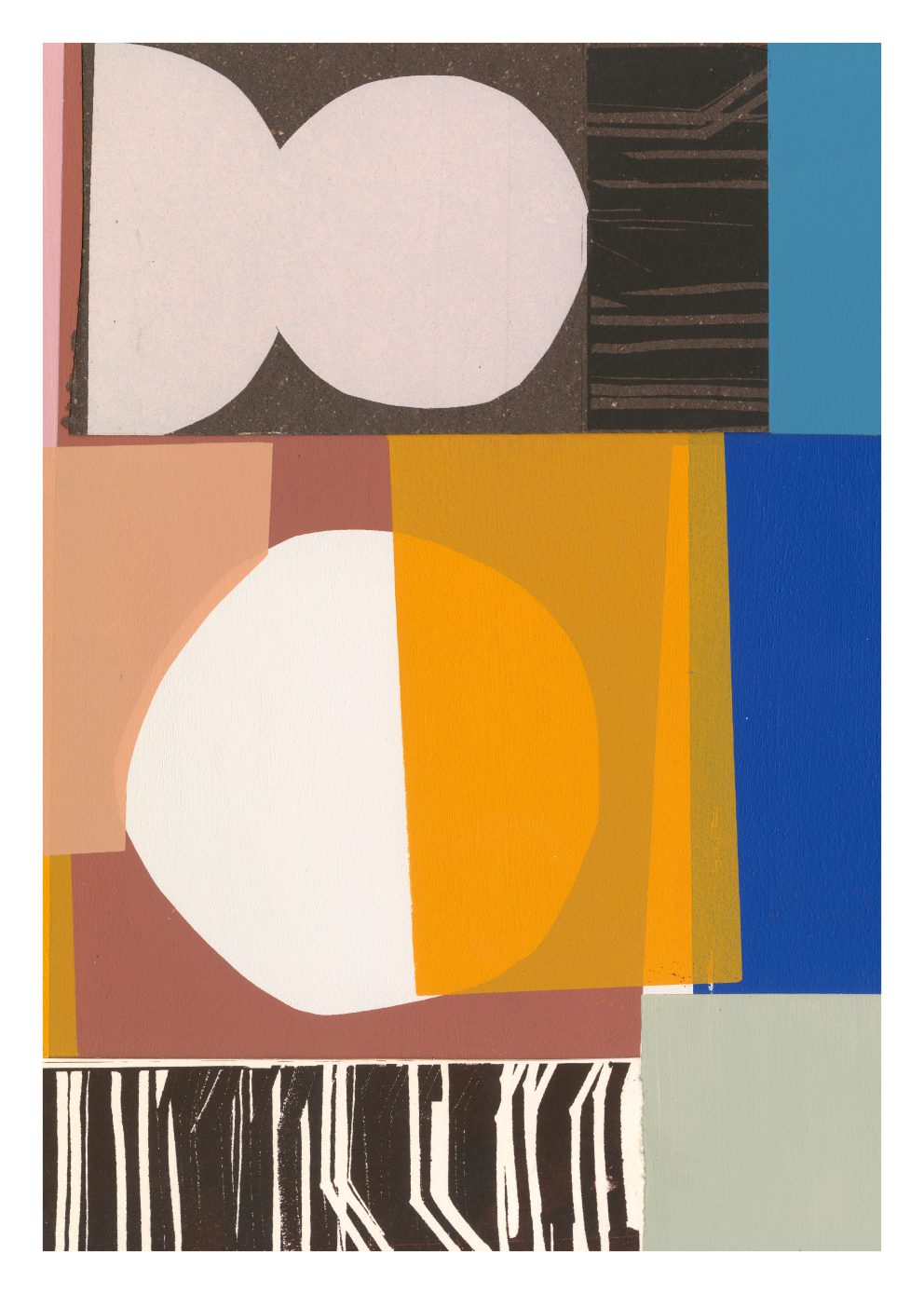 The Poster Club Art Prints Ovebury Poster A4 Blau Abstrakt