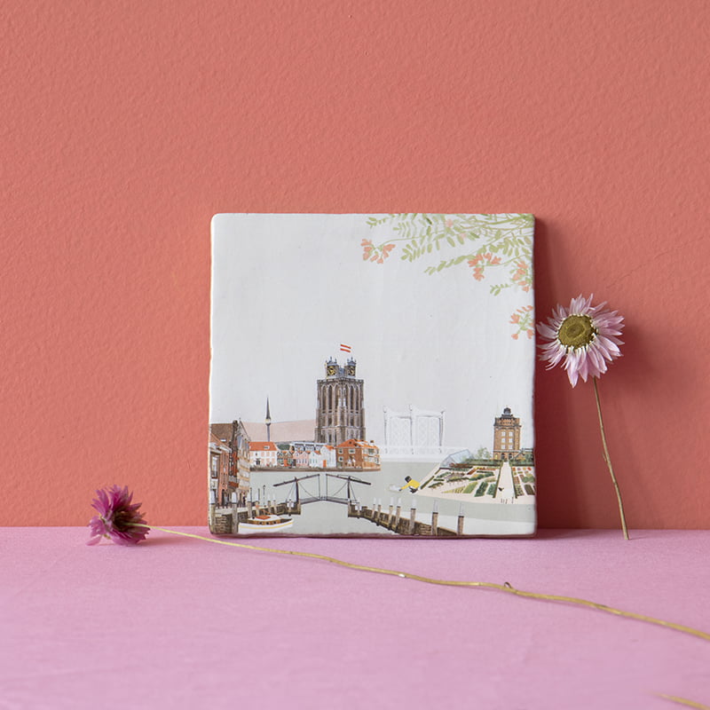 Storytiles Delft Blue Dit is Dordt Fliese S 10x10 cm Dordrecht