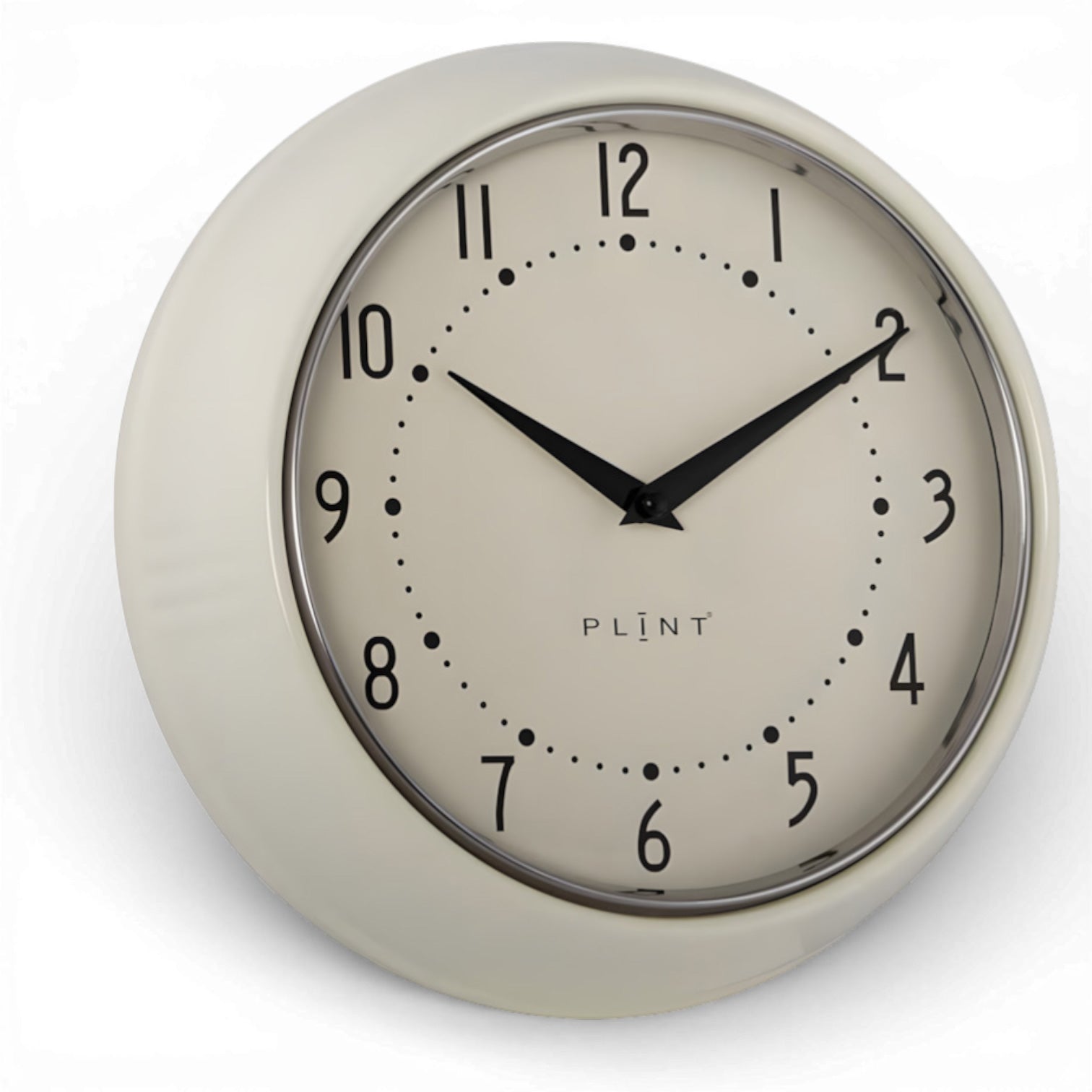 LS-LebenStil Nostalgie Metall Wanduhr Cream 23cm analog lautlos