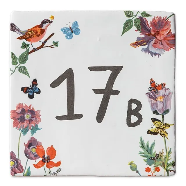 Storytiles Delft Blue Vlinders Hausnummer Wandfliese S 10x10 cm