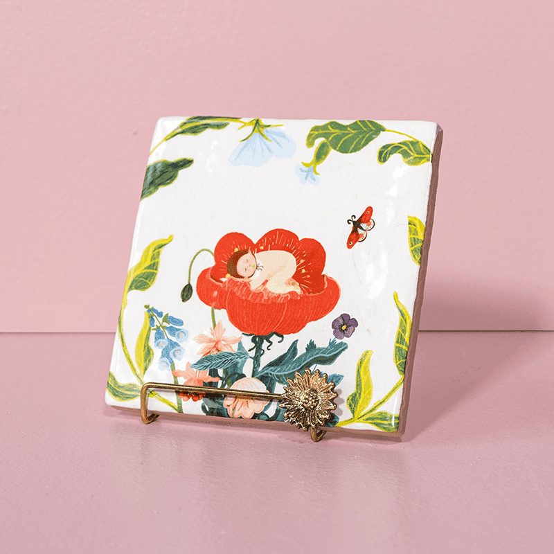 StoryTiles Tile Holders Golden Stand Daisy Fliesenhalter Gold