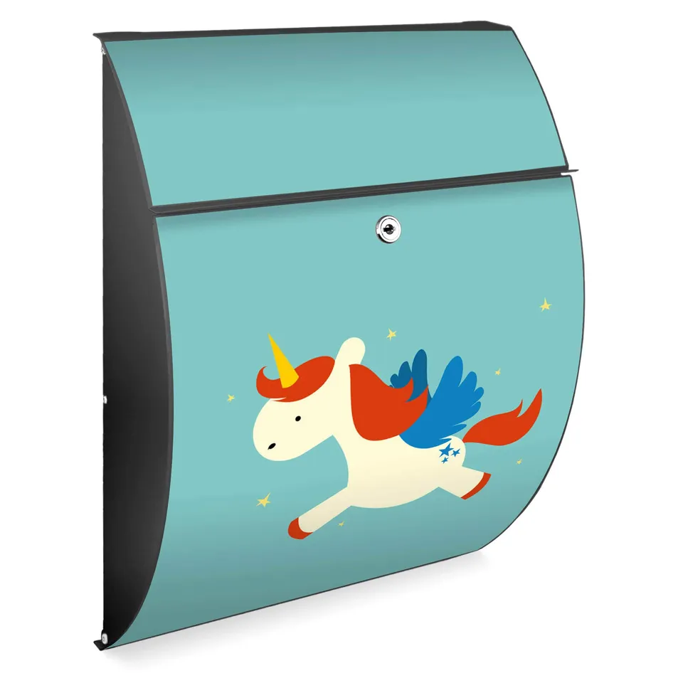 Banjado Riviera Briefkasten Anthrazit Einhorn A4