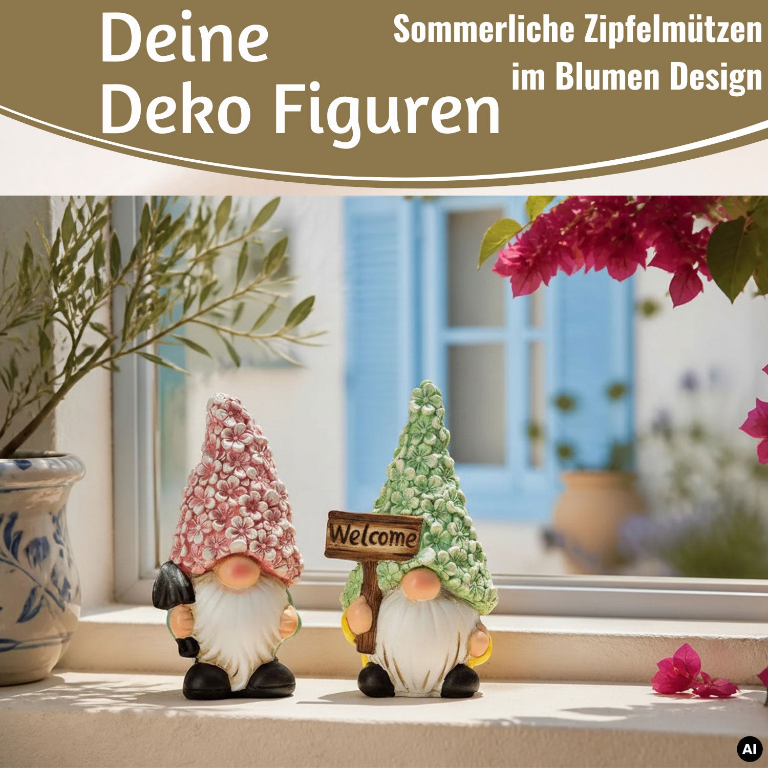 LS-LebenStil Garten & Camping Wichtel Figuren 16cm 2er Magnesia