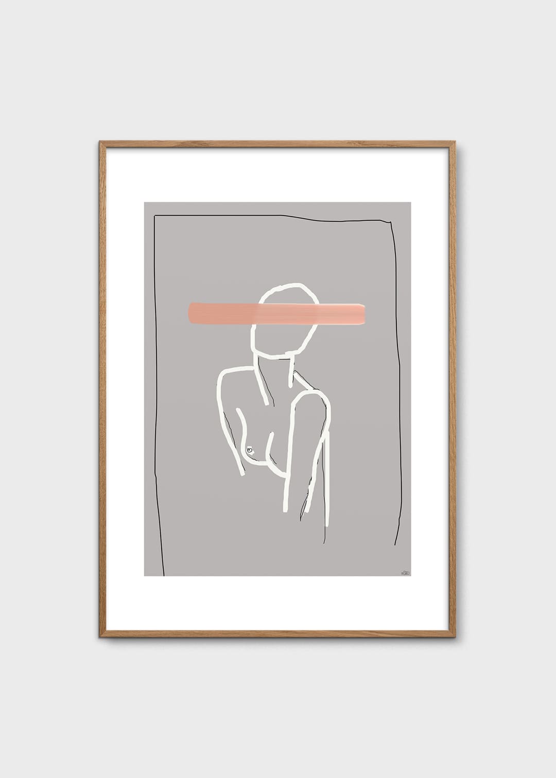 The Poster Club Naive Kunstdruck 50x70 cm rosa grau