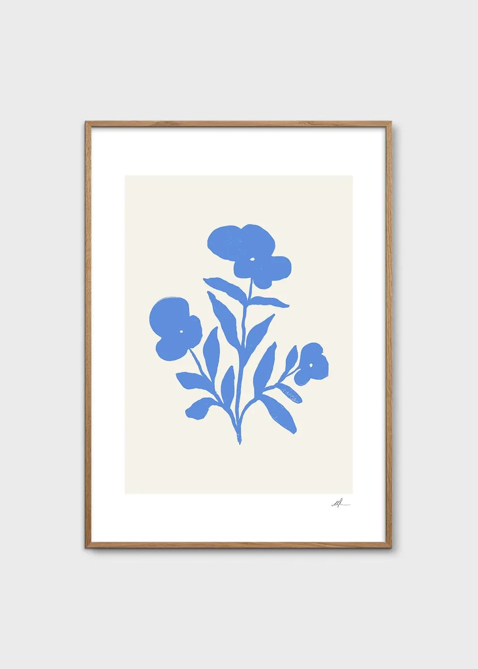 The Poster Club Bloemen 01 Poster A4 blaues Blumenmotiv