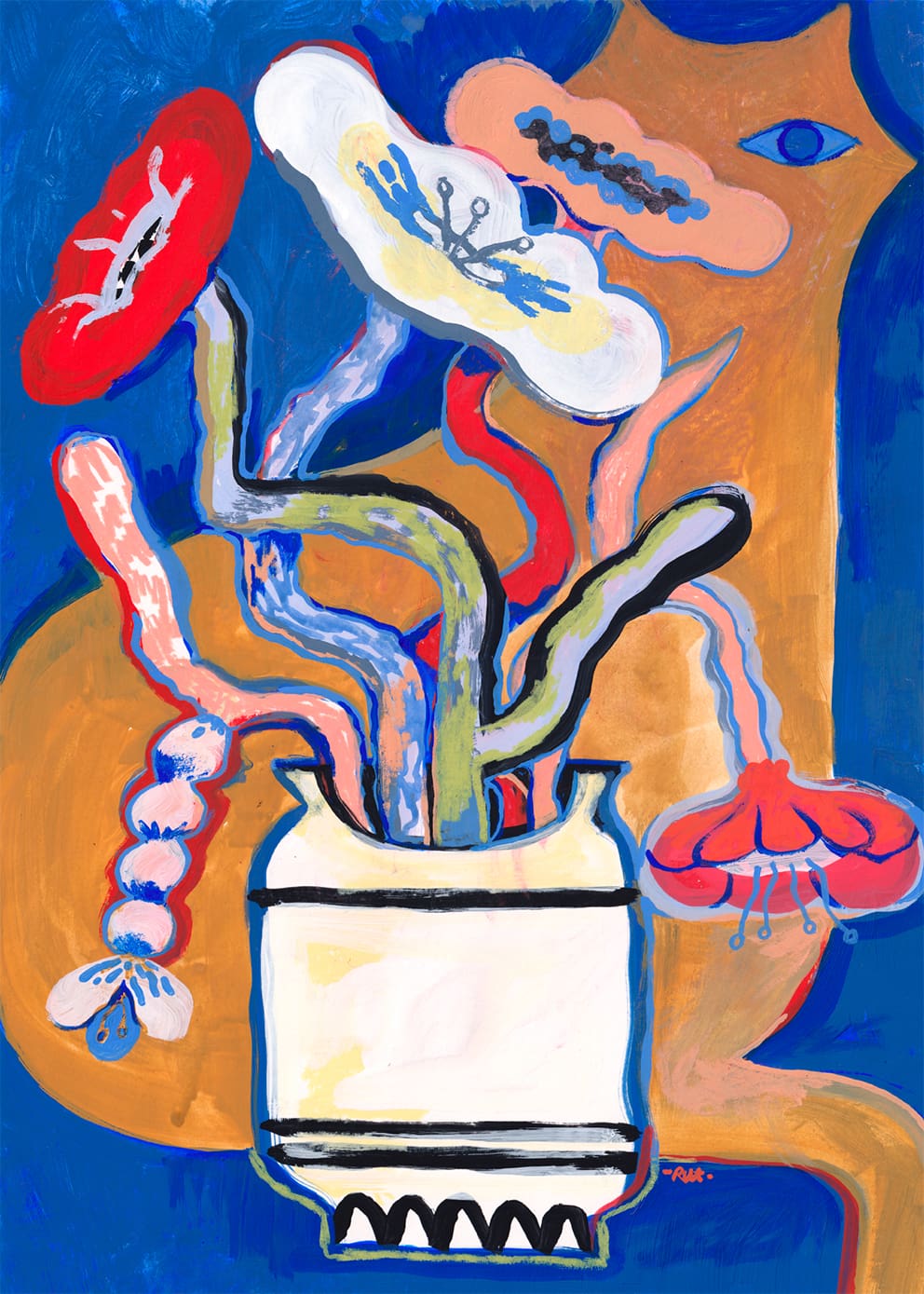 The Poster Club Cat Cat Leinwand 50x70 cm bunt