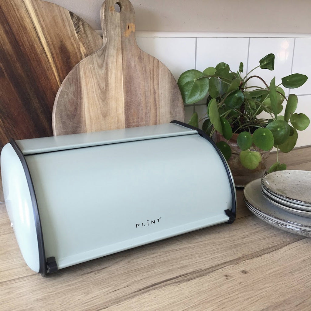 LS-LebenStil Küche & Haushalt Brotkasten Ice Blau 34cm Metall