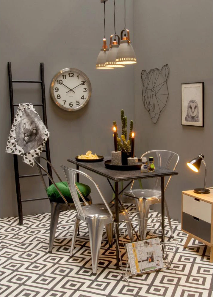 LS-LebenStil Möbel Wohnen Tischlampe List 39cm schwarz silber E27