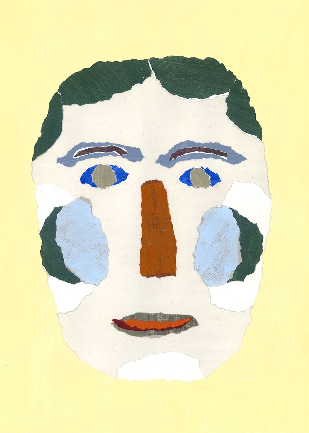 The Poster Club Blue Cheek Portrait Leinwand 50x70 beige