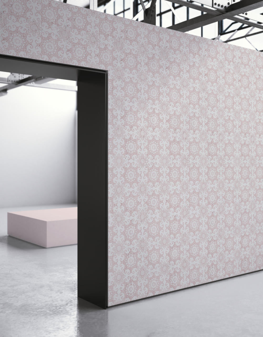 Mineheart Wallpaper Pink Geometric Damask Tapete Rosa Rolle Geometrisch