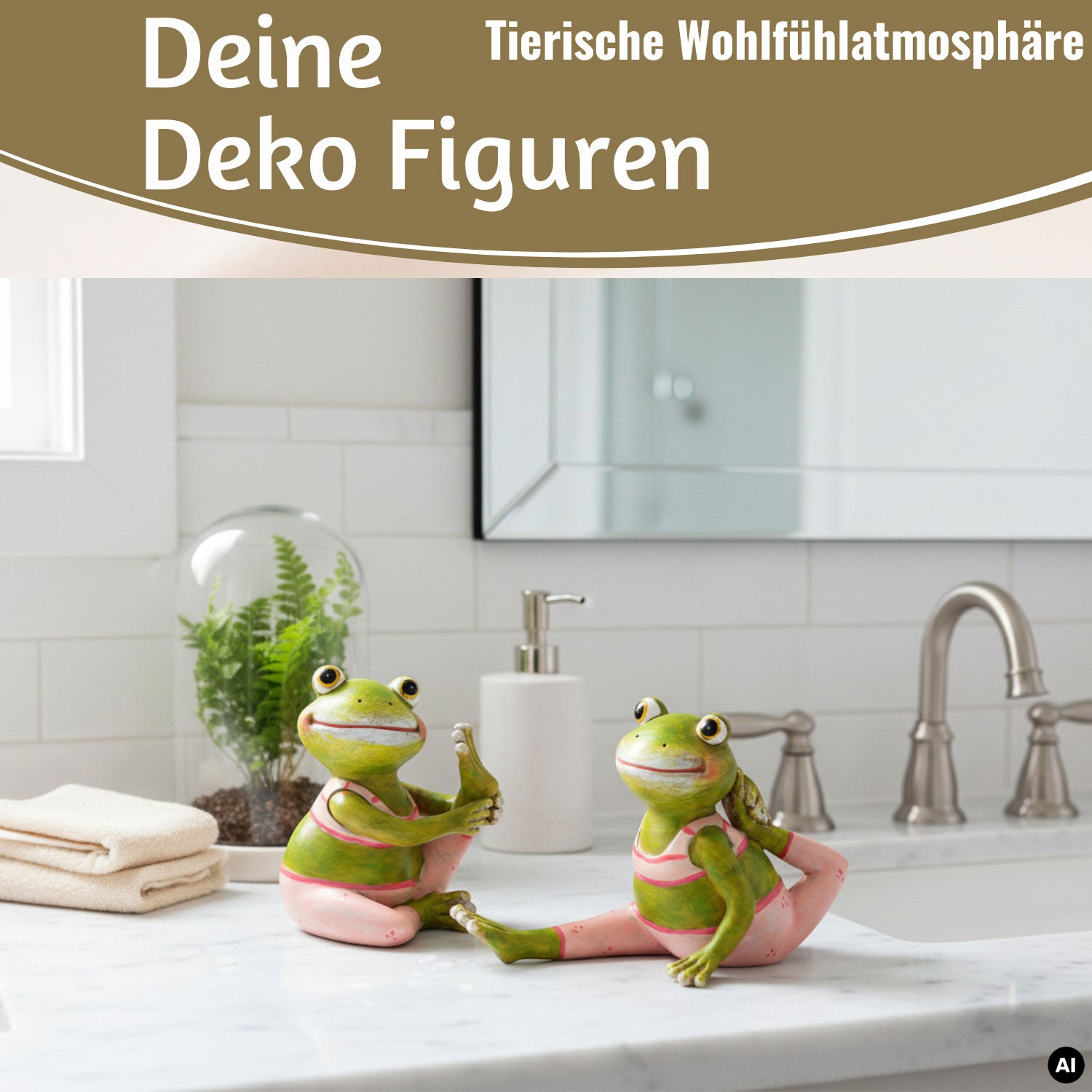 LS-LebenStil Yoga Frösche Deko-Figuren Set 8cm Grün Pink