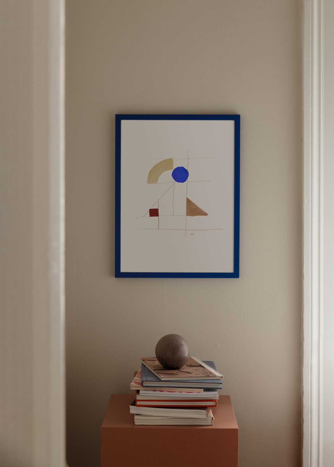 The Poster Club Art Prints The Blue Dot Poster 30x40 cm beige