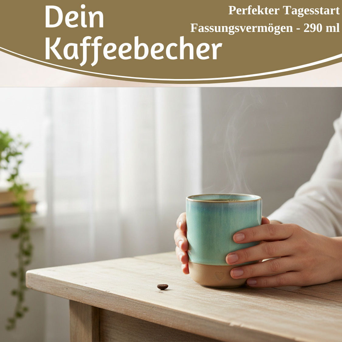 LS-LebenStil Tontasse Herz Aqua 190 ml Steingut
